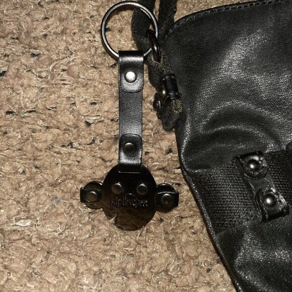 KIPLING-Black Coated Leah w/City Monkey-Messenger/Cross/Shoulderbag-Excellent - Picture 8 of 9
